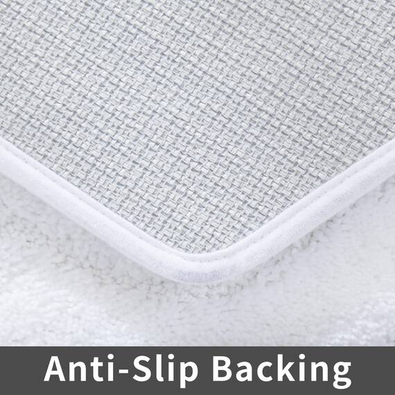 COSY HOMEER Extra dicke Badteppiche für Badezimmer – rutschfeste Badematten, weiches Plüschgarn, zottelig, 100 % starkes Mirco-Polyester-Matte, Wohnzimmer, wasserabsorbierend (weiß, 61x91 cm)