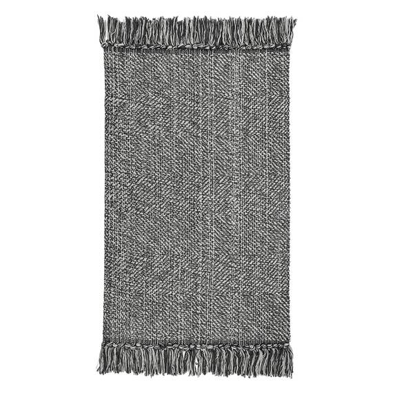 Collive Waschbarer Teppich, 90x152 cm, moderne gewebte Küchenteppiche, grau/cremefarben, geflochten, Baumwolle, für den Innenbereich, Fußmatte, Überwurf, Schlammzimmer, Waschküche