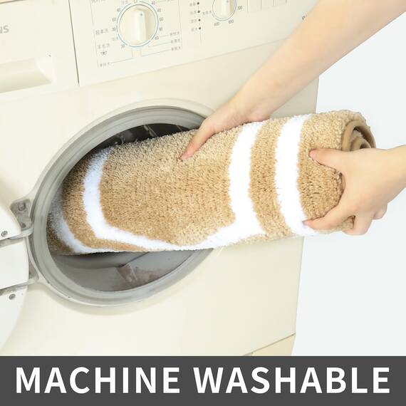 COSY HOMEER Extra dickes Badwäsche-Set, Teppiche, rutschfeste Badematten, weicher Plüsch, 100 % starkes Polyester, für Wohnzimmer, Badezimmer, wasserabsorbierend, Beige, 61 x 91 cm