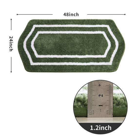 COSY HOMEER Extra dickes Badwäsche-Set, Teppiche, rutschfeste Badematten, weicher Plüsch, 100 % starkes Polyester, für Wohnzimmer, Badezimmer, wasserabsorbierend (grün, 61 x 122 cm)