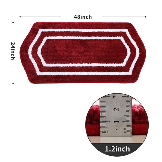 COSY HOMEER Extra dickes Badwäsche-Set, Teppiche, rutschfeste Badematten, weicher Plüsch, 100 % starkes Polyester, für Wohnzimmer, Badezimmer, wasserabsorbierend (rot, 61 x 122 cm)