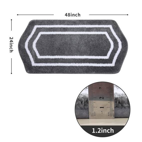 COSY HOMEER Extra dickes Badwäsche-Set, Teppiche, rutschfeste Badematten, weicher Plüsch, 100 % starkes Polyester, für Wohnzimmer, Badezimmer, wasserabsorbierend (grau, 61 x 122 cm)