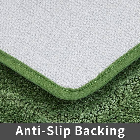 COSY HOMEER Extra dicke Badteppiche für Badezimmer – rutschfeste Badematten, weiches Plüschgarn, zottelig, 100 % starkes Mirco-Polyester-Matte, Wohnzimmer, wasserabsorbierend (grün, 61x91 cm)