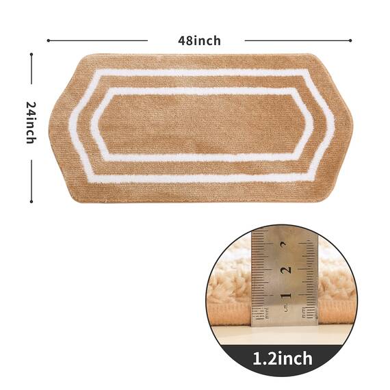 COSY HOMEER Extra dickes Badwäsche-Set, Teppiche, rutschfeste Badematten, weicher Plüsch, 100 % starkes Polyester, für Wohnzimmer, Badezimmer, wasserabsorbierend, Beige, 61 x 121 cm