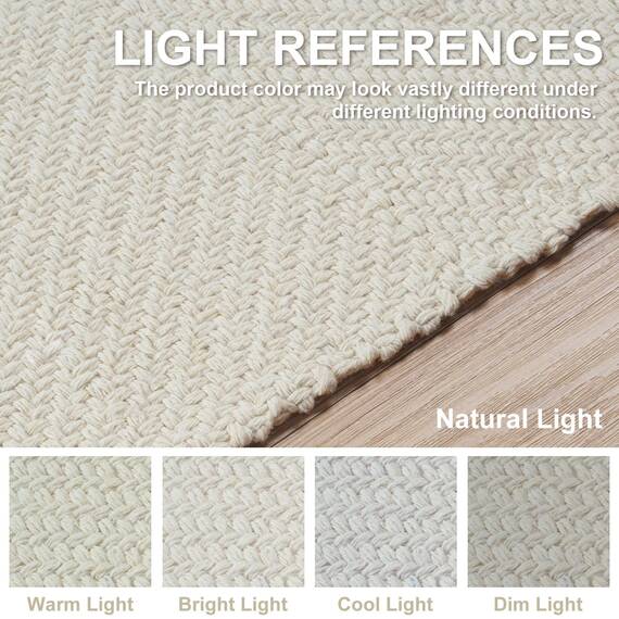 Collive Läufer für Flur, 60x152 cm, weich, waschbar, Küchenläufer, Teppich, Weiß/Creme, zeitgenössisch, modern, Waschküche, für den Innenbereich, handgewebte Baumwolle, Haustür, Bauernhaus