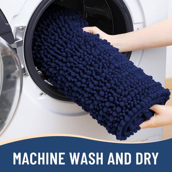 Arotive Luxuriöser Badezimmerteppich, extra weich, dick, saugfähig, zottelig, Chenille, rutschfest, maschinenwaschbar, trocknergeeignet, Badematten für Badezimmerboden, Badewanne und Dusche
