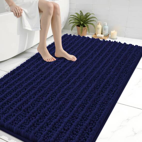 Arotive Luxuriöser Badezimmerteppich, extra weich, dick, saugfähig, zottelig, Chenille, rutschfest, maschinenwaschbar, trocknergeeignet, Badematten für Badezimmerboden, Badewanne und Dusche