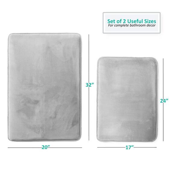 Clara Clark Rutschfester Rückstellschaum Set of 2 - Small/Large Silber