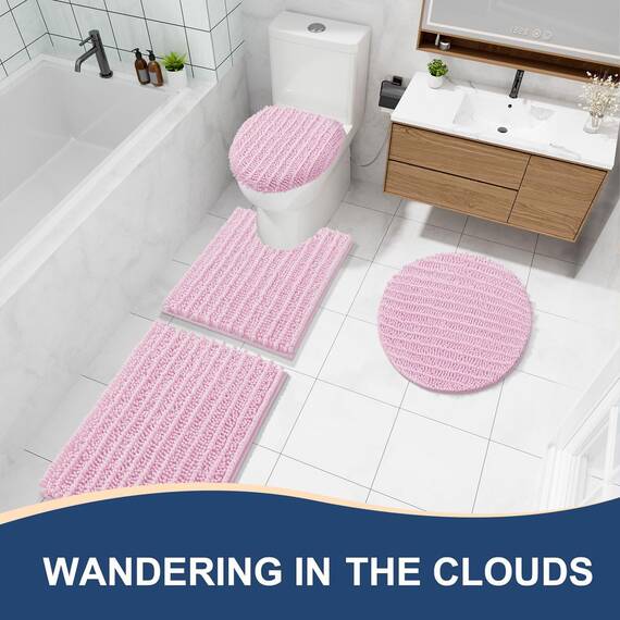 Arotive Luxuriöser Chenille-Badezimmerteppich, extra weich, dick, saugfähig, zottelig, rutschfest, maschinenwaschbar, trocknergeeignet, Plüsch-Badematten für Badezimmer, Dusche und Badewanne, 81,3 x