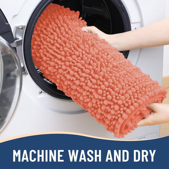 Arotive Luxuriöser Chenille-Badezimmerteppich, extra weich, dick, saugfähig, zottelig, rutschfest, maschinenwaschbar, trocknergeeignet, Plüsch-Badematten für Badezimmer, Dusche und Badewanne, 119 x 61