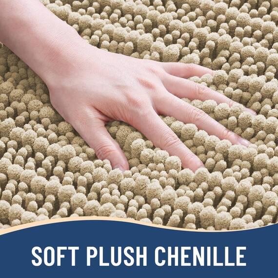 Arotive Luxuriöser Chenille-Badezimmerteppich, extra weich, dick, saugfähig, zottelig, rutschfest, maschinenwaschbar, trocknergeeignet, Plüsch-Badematten für Badezimmer, Dusche und Badewanne, 81,3 x