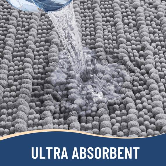 Arotive Luxuriöser Badezimmerteppich, extra weich, dick, saugfähig, zottelig, Chenille, rutschfest, maschinenwaschbar, trocknergeeignet, Badematten für Badezimmerboden, Badewanne und Dusche