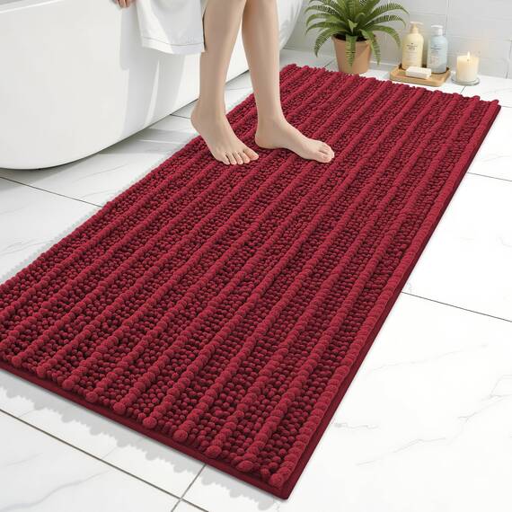 Arotive Luxuriöser Badezimmerteppich, extra weich, dick, saugfähig, zottelig, Chenille, rutschfest, maschinenwaschbar, trocknergeeignet, Badematten für Badezimmerboden, Badewanne und Dusche