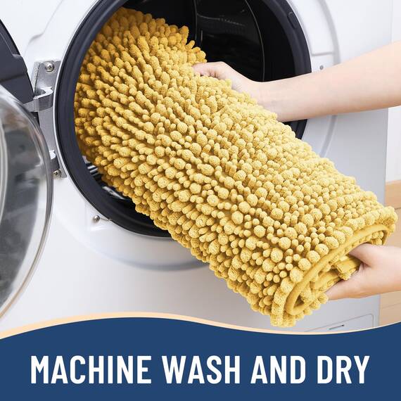 Arotive Luxuriöser Badezimmerteppich, extra weich, dick, saugfähig, zottelig, Chenille, rutschfest, maschinenwaschbar, trocknergeeignet, Badematten für Badezimmerboden, Badewanne und Dusche