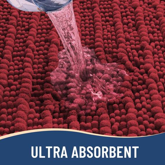 Arotive Luxuriöser Badezimmerteppich, extra weich, dick, saugfähig, zottelig, Chenille, rutschfest, maschinenwaschbar, trocknergeeignet, Badematten für Badezimmerboden, Badewanne und Dusche