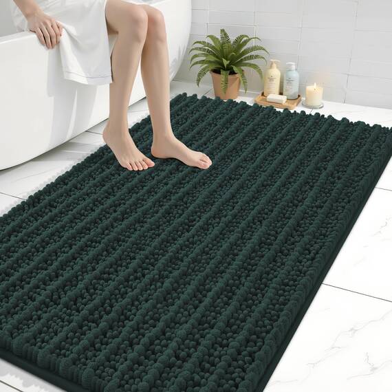 Arotive Luxuriöser Badezimmerteppich, extra weich, dick, saugfähig, zottelig, Chenille, rutschfest, maschinenwaschbar, trocknergeeignet, Badematten für Badezimmerboden, Badewanne und Dusche