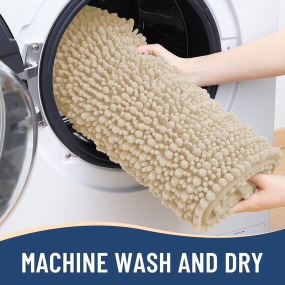 Arotive Luxuriöser Badezimmerteppich, extra weich, dick, saugfähig, zottelig, Chenille, rutschfest, maschinenwaschbar, trocknergeeignet, Badematten für Badezimmerboden, Badewanne und Dusche