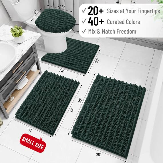 Arotive Luxuriöser Badezimmerteppich, extra weich, dick, saugfähig, zottelig, Chenille, rutschfest, maschinenwaschbar, trocknergeeignet, Badematten für Badezimmerboden, Badewanne und Dusche