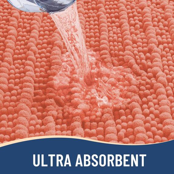 Arotive Luxuriöser Chenille-Badezimmerteppich, extra weich, dick, saugfähig, zottelig, rutschfest, maschinenwaschbar, trocknergeeignet, Plüsch-Badematten für Badezimmer, Dusche und Badewanne, 119 x 61