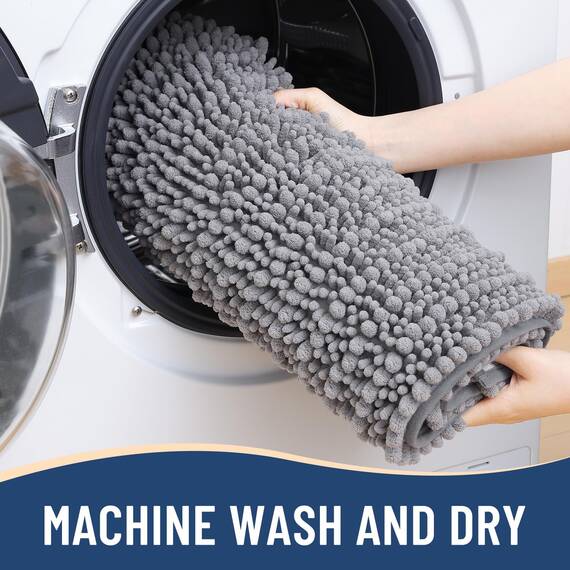Arotive Luxuriöser Badezimmerteppich, extra weich, dick, saugfähig, zottelig, Chenille, rutschfest, maschinenwaschbar, trocknergeeignet, Badematten für Badezimmerboden, Badewanne und Dusche
