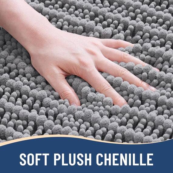 Arotive Luxuriöser Badezimmerteppich, extra weich, dick, saugfähig, zottelig, Chenille, rutschfest, maschinenwaschbar, trocknergeeignet, Badematten für Badezimmerboden, Badewanne und Dusche