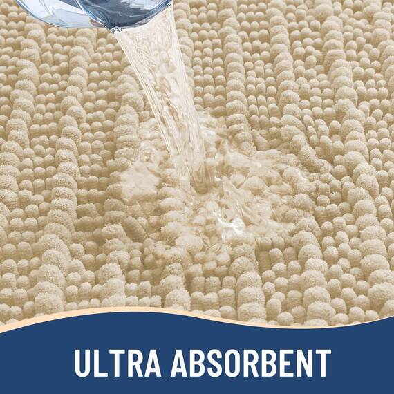 Arotive Luxuriöser Badezimmerteppich, extra weich, dick, saugfähig, zottelig, Chenille, rutschfest, maschinenwaschbar, trocknergeeignet, Badematten für Badezimmerboden, Badewanne und Dusche