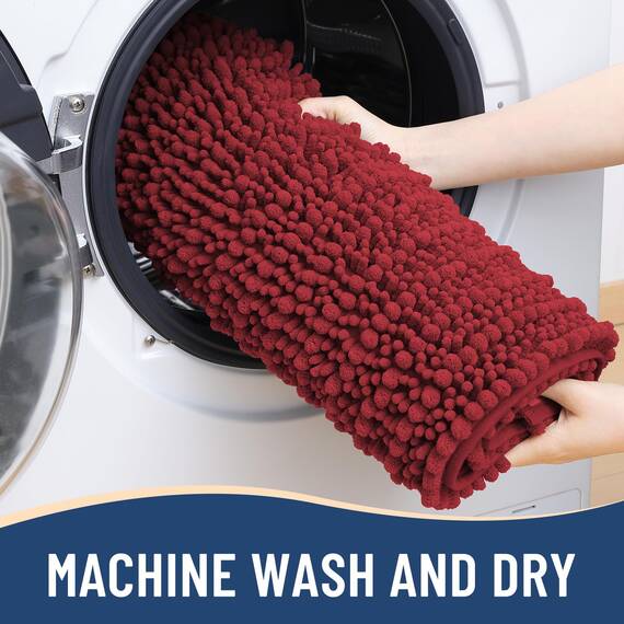 Arotive Luxuriöser Badezimmerteppich, extra weich, dick, saugfähig, zottelig, Chenille, rutschfest, maschinenwaschbar, trocknergeeignet, Badematten für Badezimmerboden, Badewanne und Dusche