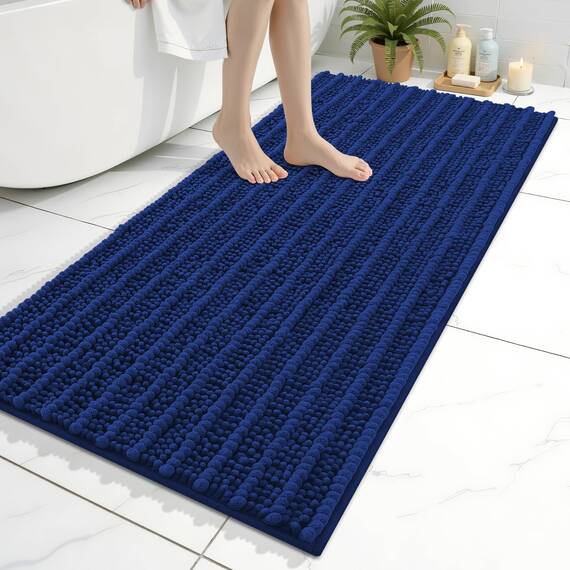 Arotive Luxuriöser Badezimmerteppich, extra weich, dick, saugfähig, zottelig, Chenille, rutschfest, maschinenwaschbar, trocknergeeignet, Badematten für Badezimmerboden, Badewanne und Dusche