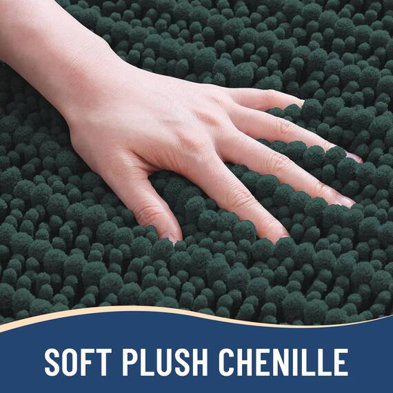 Arotive Luxuriöser Badezimmerteppich, extra weich, dick, saugfähig, zottelig, Chenille, rutschfest, maschinenwaschbar, trocknergeeignet, Badematten für Badezimmerboden, Badewanne und Dusche