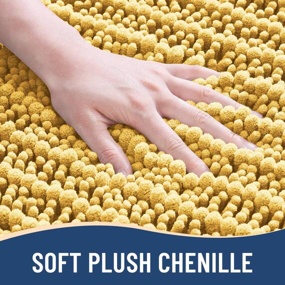 Arotive Luxuriöser Badezimmerteppich, extra weich, dick, saugfähig, zottelig, Chenille, rutschfest, maschinenwaschbar, trocknergeeignet, Badematten für Badezimmerboden, Badewanne und Dusche