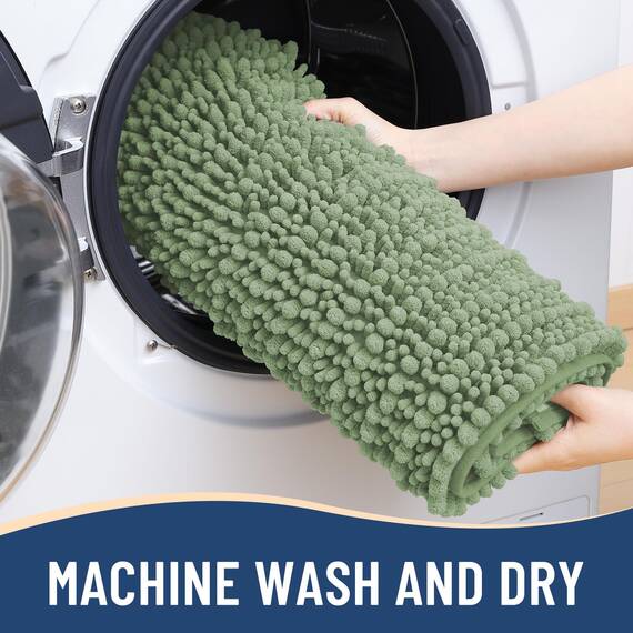Arotive Luxuriöser Chenille-Badezimmerteppich, extra weich, dick, saugfähig, zottelig, rutschfest, maschinenwaschbar, trocknergeeignet, Plüsch-Badematten für Badezimmer, Dusche und Badewanne, 61 x