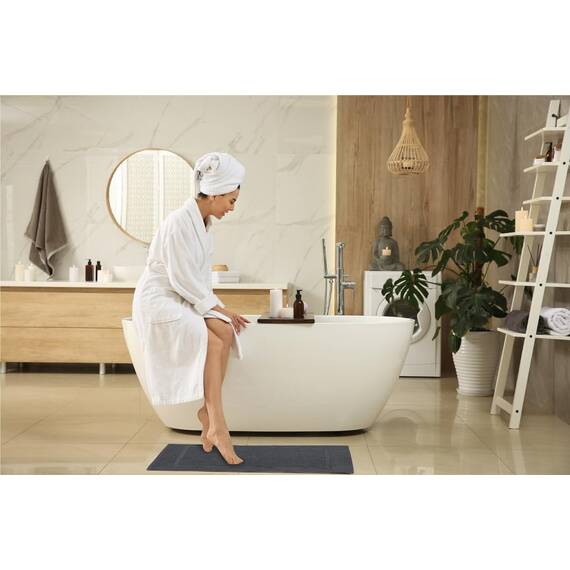 Utopia Towels - 2er Pack groß Badematte Badvorleger (53 x 86 cm) - 100% Baumwolle Frottee -Waschbare Badteppich (Grau)