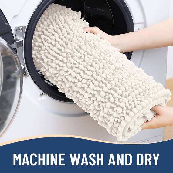 Arotive Luxuriöser Badezimmerteppich, extra weich, dick, saugfähig, zottelig, Chenille, rutschfest, maschinenwaschbar, trocknergeeignet, Badematten für Badezimmerboden, Badewanne und Dusche