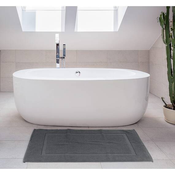 Utopia Towels - 2er Pack groß Badematte Badvorleger (53 x 86 cm) - 100% Baumwolle Frottee -Waschbare Badteppich (Grau)