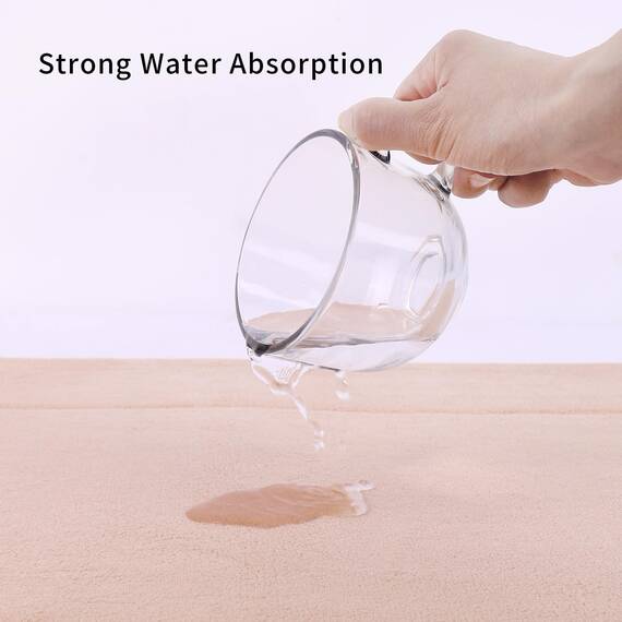 FABBRICA HOME Weicher Flurläufer, waschbarer Bodenteppich, rutschfester Memory-Schaum-Teppich, super Wasseraufnahme, geeignet für Badezimmermatte, Eingang, Küche, Wohnzimmer-Dekor (0,6 x 1,8 m, Beige)