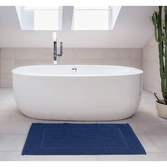 Utopia Towels - 2er Pack groß Badematte Badvorleger (53 x 86 cm) - 100% Baumwolle Frottee -Waschbare Badteppich (Marineblau)