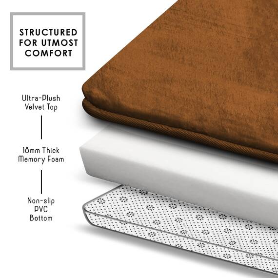 Clara Clark Rutschfester Rückstellschaum Set of 2 - Small/Large Schokobraun
