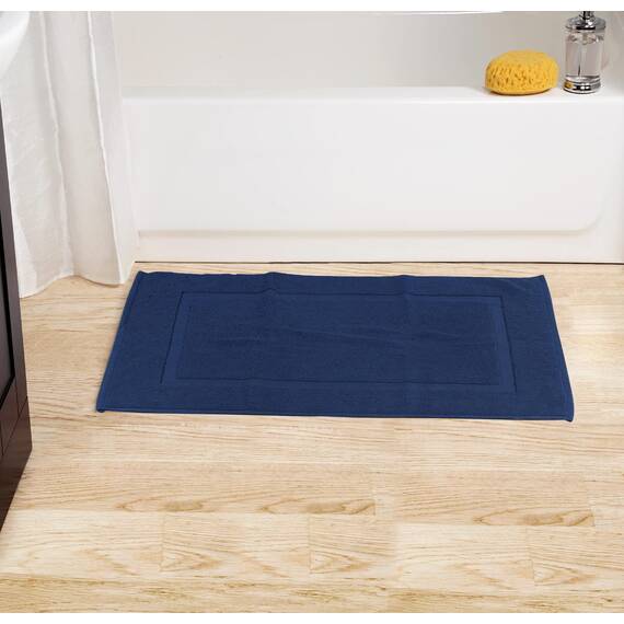 Utopia Towels - 2er Pack groß Badematte Badvorleger (53 x 86 cm) - 100% Baumwolle Frottee -Waschbare Badteppich (Marineblau)