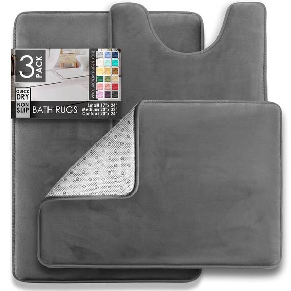Clara Clark Rutschfester Rückstellschaum Set of 2 - Small/Large grau