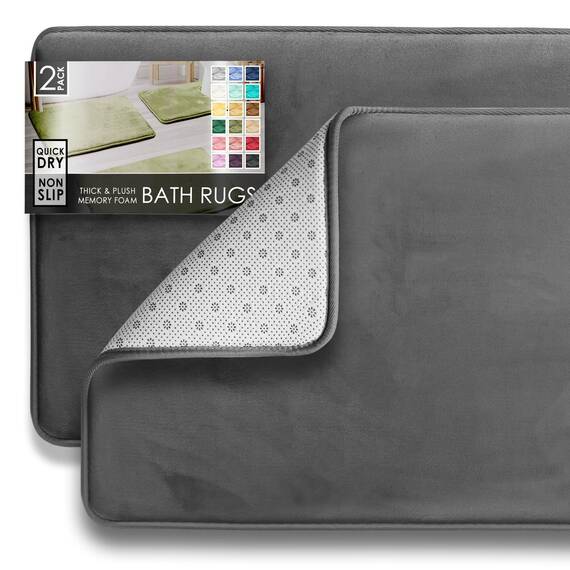 Clara Clark Rutschfester Rückstellschaum Set of 2 - Small/Large grau