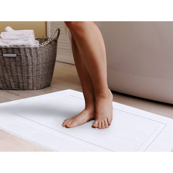 Utopia Towels - 2er Pack groß Badematte Badvorleger (53 x 86 cm) - 100% Baumwolle Frottee -Waschbare Badteppich (Weiß)