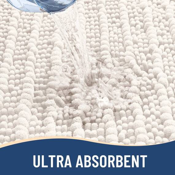 Arotive Luxuriöser Badezimmerteppich, extra weich, dick, saugfähig, zottelig, Chenille, rutschfest, maschinenwaschbar, trocknergeeignet, Badematten für Badezimmerboden, Badewanne und Dusche