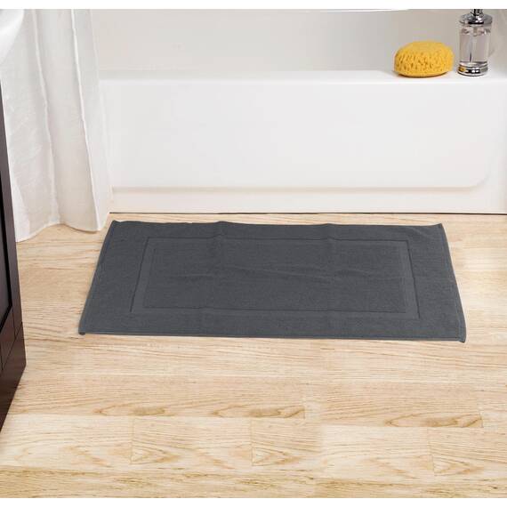 Utopia Towels - 2er Pack groß Badematte Badvorleger (53 x 86 cm) - 100% Baumwolle Frottee -Waschbare Badteppich (Grau)