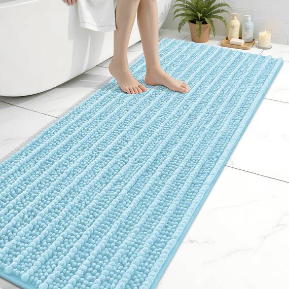 Arotive Luxuriöser Badezimmerteppich, extra weich, dick, saugfähig, zottelig, Chenille, rutschfest, maschinenwaschbar, trocknergeeignet, Badematten für Badezimmerboden, Badewanne und Dusche
