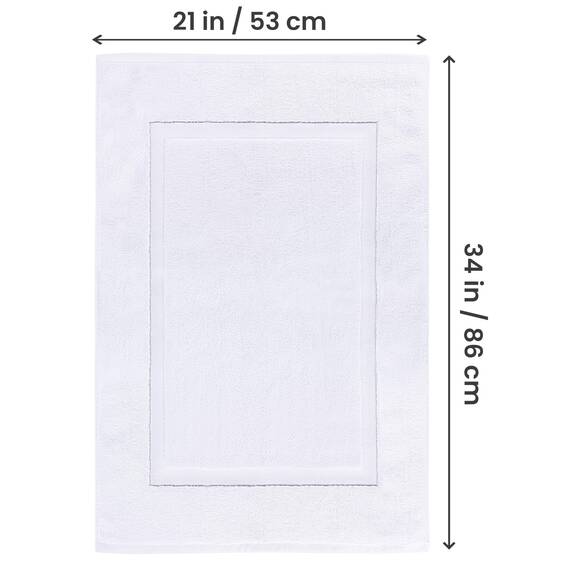 Utopia Towels - 2er Pack groß Badematte Badvorleger (53 x 86 cm) - 100% Baumwolle Frottee -Waschbare Badteppich (Weiß)