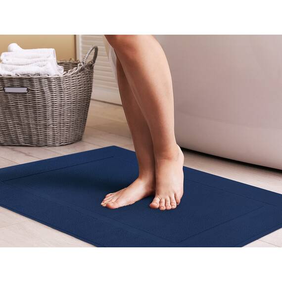 Utopia Towels - 2er Pack groß Badematte Badvorleger (53 x 86 cm) - 100% Baumwolle Frottee -Waschbare Badteppich (Marineblau)