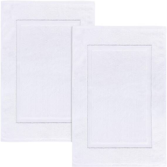 Utopia Towels - 2er Pack groß Badematte Badvorleger (53 x 86 cm) - 100% Baumwolle Frottee -Waschbare Badteppich (Weiß)