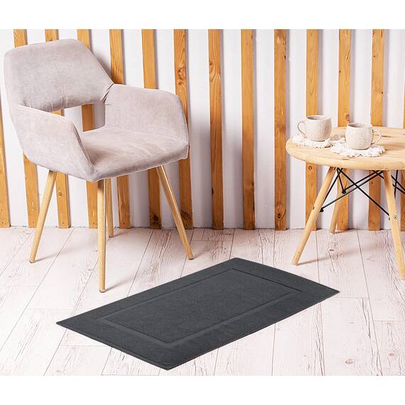 Utopia Towels - 2er Pack groß Badematte Badvorleger (53 x 86 cm) - 100% Baumwolle Frottee -Waschbare Badteppich (Grau)