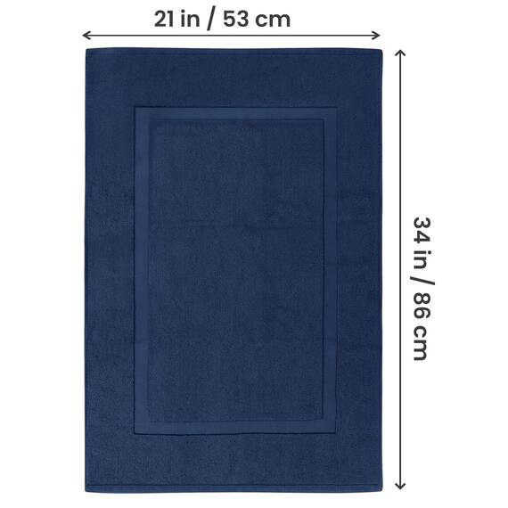 Utopia Towels - 2er Pack groß Badematte Badvorleger (53 x 86 cm) - 100% Baumwolle Frottee -Waschbare Badteppich (Marineblau)