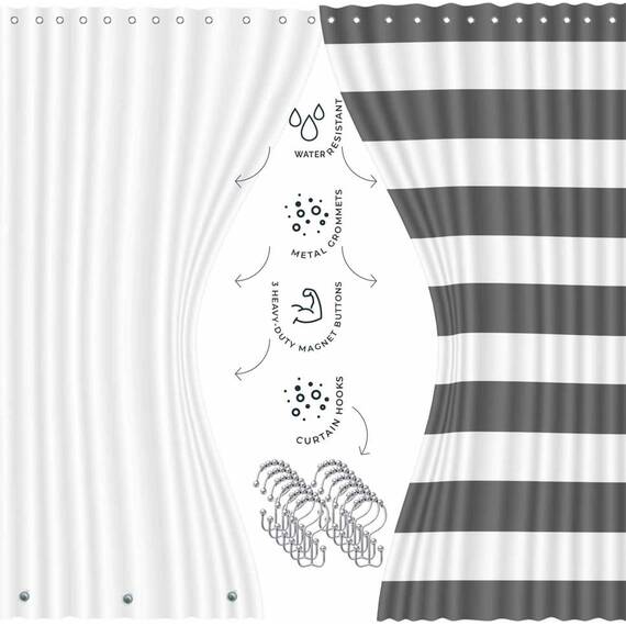 Komplettes Badezimmer-Zubehör-Set mit Duschvorhang-Set, Seifenspender, Seifenschale, Zahnbürstenhalter mit Tasse, Duschvorhang-Set mit Einsatz und Haken, WC-Bürste und Halter, Abfalleimer, grau
